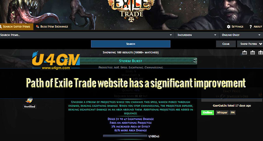 Path of Exile Trade website has a significant improvement