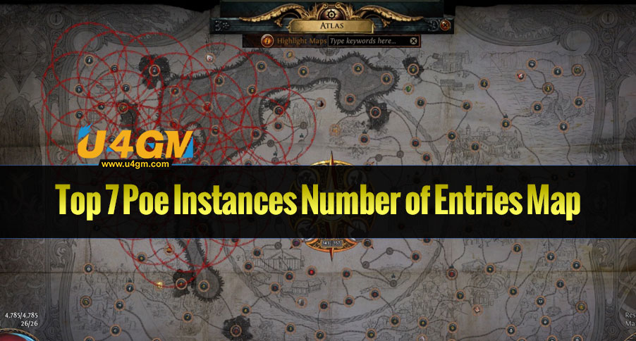 Top 7 Poe Instances Number of Entries Map