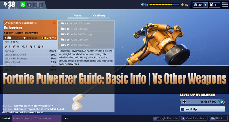 Fortnite Pulverizer Guide: Basic Info | Vs Other Weapons