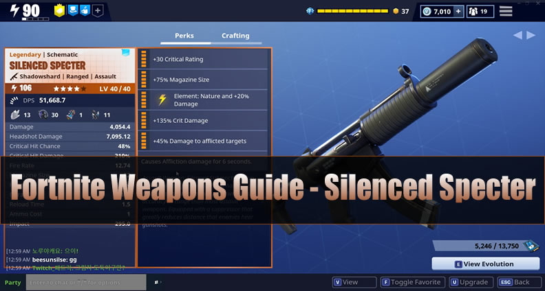 Fortnite Weapons Guide - Silenced Specter