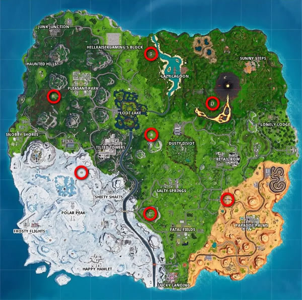 Fortnite All Pirate Camps locations